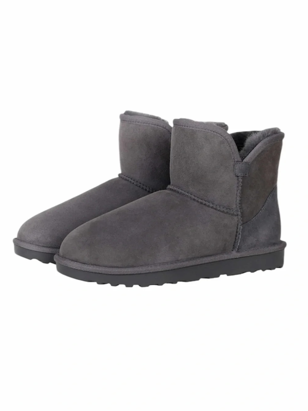 NEW Kirkland Signature Women’s Shearling Fur Grey Winter Short Boots, Size 6
